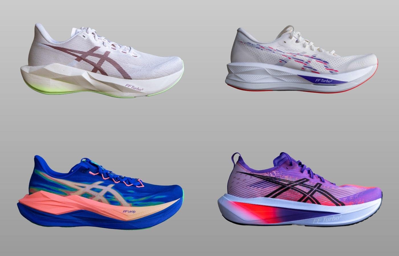 Asics Blast-Laufschuhe im Vergleich, Novablast, Sonicblast, Superblast, Megablast.