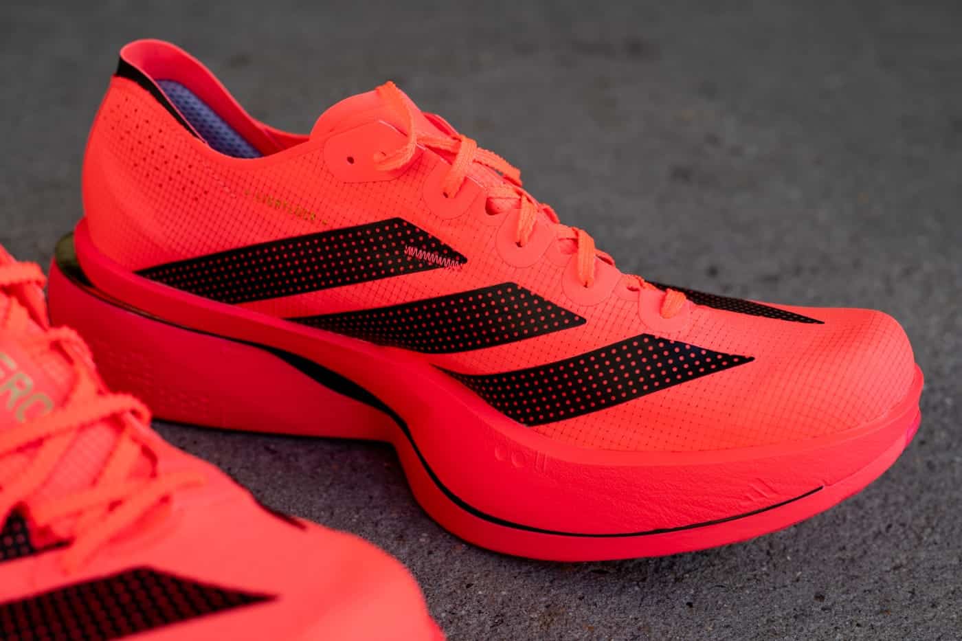 Adidas Adios Pro 5 LIGHTLOCK 2.0 Upper geriffelte Schnürsenkel Detail