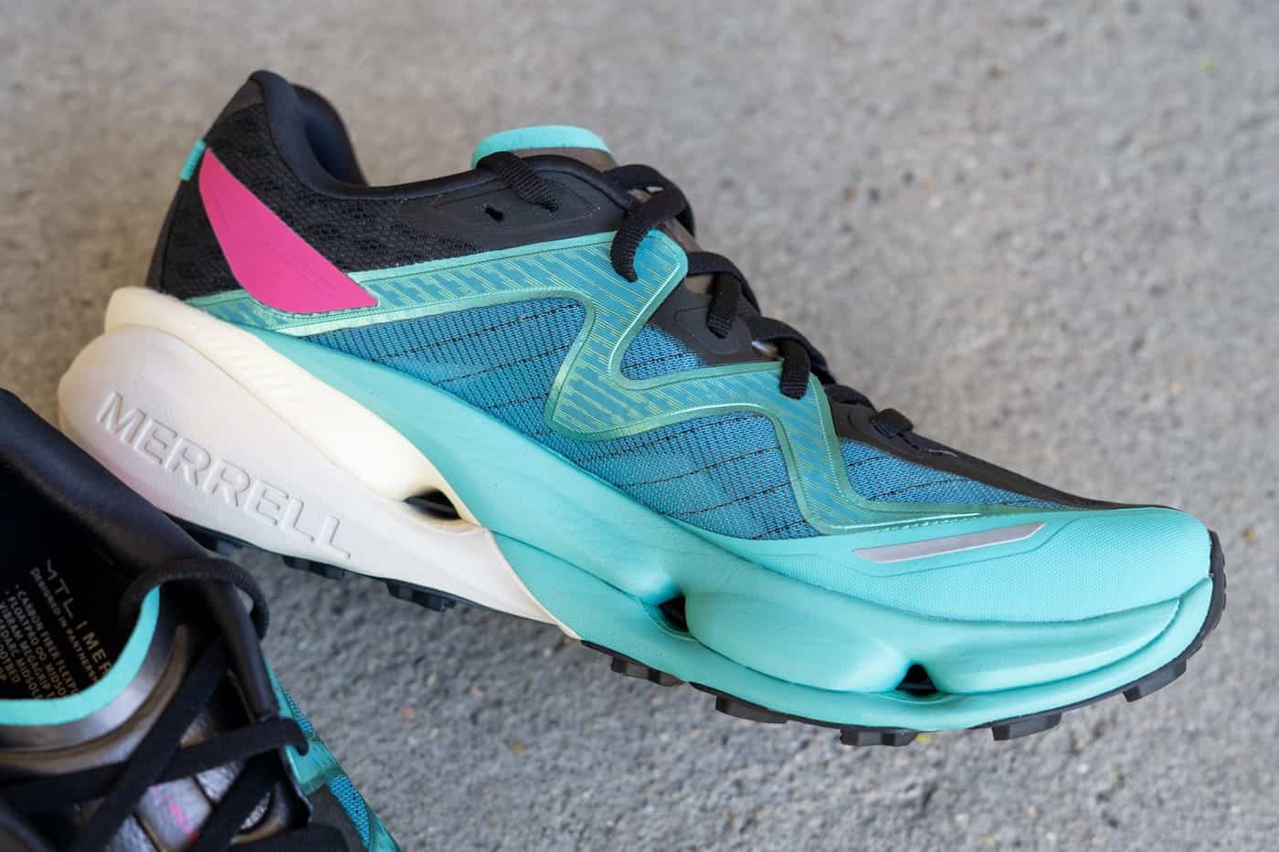 Merrell MTL SpeedArc Peak FlexPlate Carbonplatte FloatPro Foam Detail